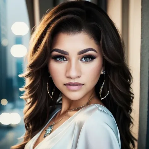 Picture, best quality, a woman in city at night, photo of beautiful ZC<lora:ZC:1.0>, night dress, brown eyes, make up, jewlery, looking at viewer, perfect face, perfect eyes, sharp focus, Intricate, High Detail, dramatic, photorealistic,