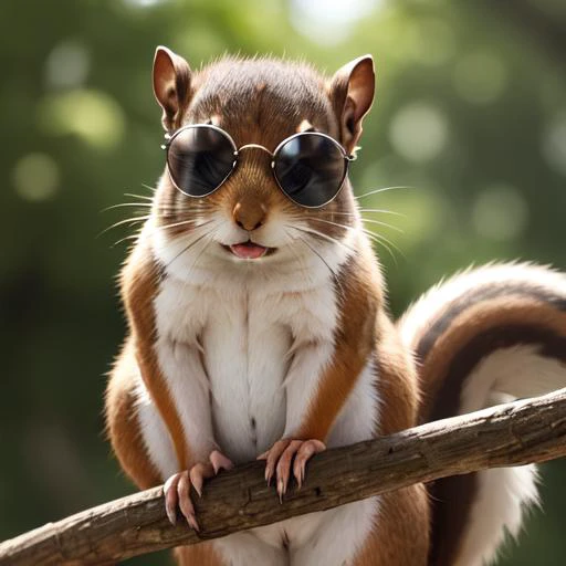squirrel wearing sunglasses, best quality, masterpiece, high highres, anime