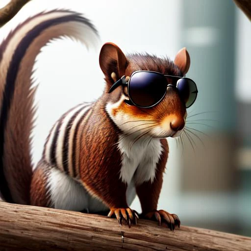 cool squirrel wearing sunglasses, best quality, masterpiece, high highres,
