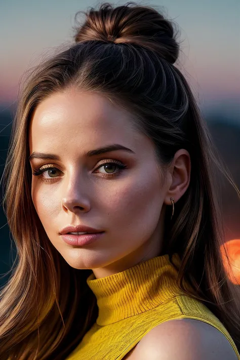 perfect cinematic shoot of a beautiful woman (EPFl1rtyG3m1n1ALT2:.99), a woman standing at a Japanese onsen in the winter, perfect (top bun), wearing sexy yellow (turtleneck), (blood moon in background:1.2), (detailed background:1.1), (face focus), modelshoot style, (extremely detailed CG unity 8k wallpaper), professional majestic (photography by Roberto Ferri:1.1), 24mm, exposure blend, hdr, extremely intricate, High (Detail:1.1), dramatic, soft cinematic light, (looking at viewer), (detailed pupils),8k, highly detailed, rich environment, 4k textures, soft cinematic light, elegant, ((((cinematic look)))), soothing tones, insane details, hyperdetailed, ("Dreams into reality with SDKoh!":1.1), (epiCPhoto)