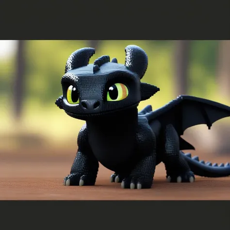<lora:VoxelXL_v1:1>,voxel style,toothless from how to train your dragon, portrait, hyperrealistic, photorealistic, incredible detail, photography, shot on 45mm, depth of field, high contrast, 8K, volumetric lighting, octane render, transparency, magical background,