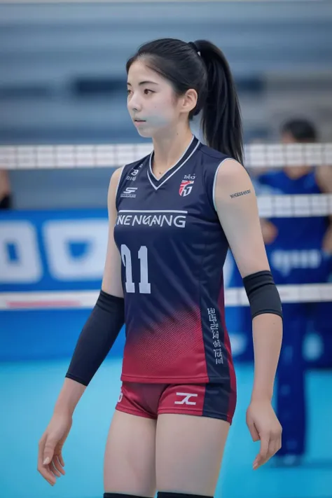 analog film photo photo of (parkhyemin), detailed skin, (black ponytail), (HairDetail), (black volleyball uniform), ((dynamic poses)). ((volleyball stadium)), taken with Fujifilm X-T3 with 50mm f1.5 lens, pastel colored theme in style of wes anderson, <lora:PAseer-SD15-LCM Quick:1> <lora:skinny_new_skin:.2> <lora:VolleyballUniform_v20LyCORIS:0.8> <lora:KRA_-_Park_Hye_Min_Red_Sparks:1> . faded film, desaturated, 35mm photo, grainy, vignette, vintage, Kodachrome, Lomography, stained, highly detailed, found footage
