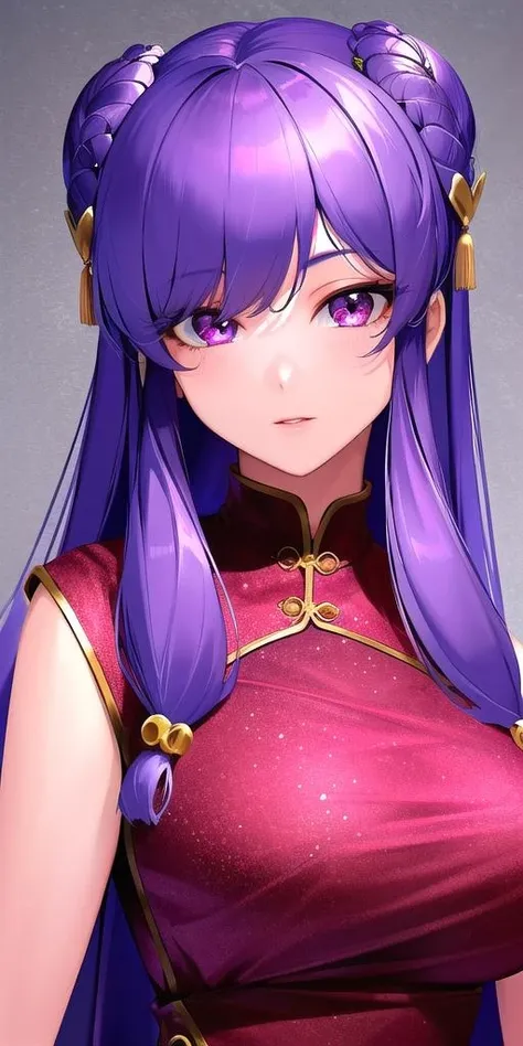 <lora:ShanpuuRanmaV2:0.7> shanpuuranma, large_breasts, standing, solo, china_dress_red_SMP, masterpiece, best quality, detailed face, detailed eyes, highres,