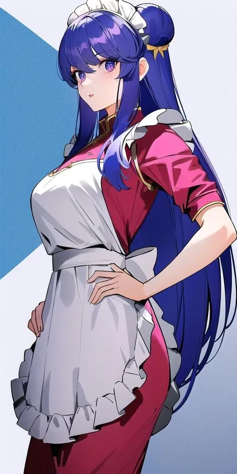 <lora:ShanpuuRanmaV2:0.7> shanpuuranma, large_breasts, standing, solo, Chinese_Clothes_Waitress_SMP, Apron_Frilled_SMP, masterpiece, best quality, detailed face, detailed eyes, highres,