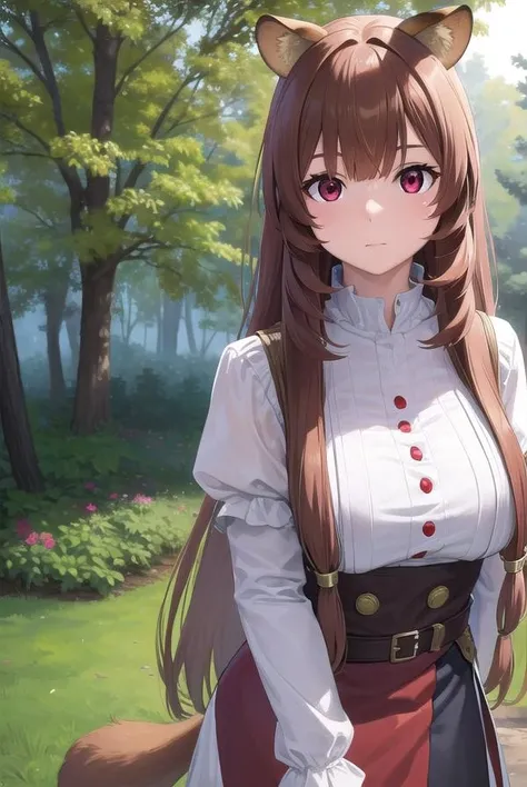 raphtalia, <lora:raphtalia-lora-nochekaiser:1>,
raphtalia, animal ears, brown hair, long hair, raccoon ears, raccoon girl, raccoon tail, (red eyes:1.5), tail,
BREAK arm garter, belt, brown belt, brown dress, dress, juliet sleeves, long sleeves, puffy sleeves, short dress,
BREAK looking at viewer,
BREAK outdoors, forest, nature, sun, sky, (cowboy shot:1.5),
BREAK <lyco:GoodHands-beta2:1>, (masterpiece:1.2), best quality, high resolution, unity 8k wallpaper, (illustration:0.8), (beautiful detailed eyes:1.6), extremely detailed face, perfect lighting, extremely detailed CG, (perfect hands, perfect anatomy),