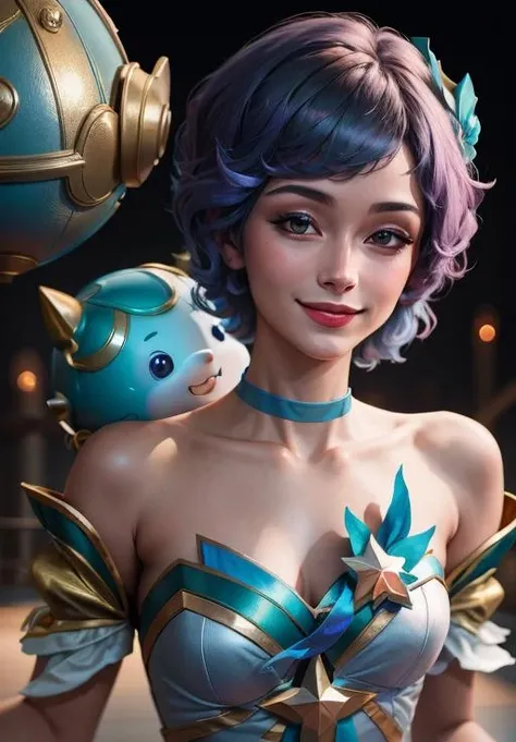 <lora:star_guardian_Orianna:0.8>, star_guardian_Orianna, solo, smile,, (masterpiece, best quality, absurdres, detailed, ultra-detailed:1.3)