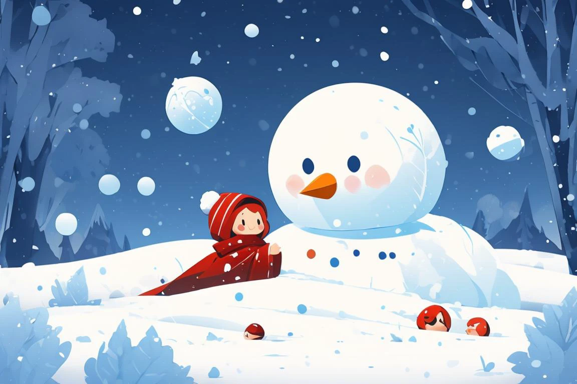 vector art style,<lora:epi_noiseoffset2:1> , colorful robes,chibi, children, playing , snow, snowman, snowball fight,
<lora:MW_ä¸å£èæå¹³æç»v11:1>