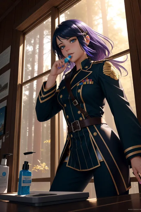 1girl, (designed by Mandy Jurgens:0.7) and (Lorenzo Costa the Elder:1.0) and (Michael Parkes:1.1) , fantasy Physically based render, Concept artist, award winning, Long exposure of a Sad Amig500 Style Black ([Yeti:Hand sanitizer:4] Sergeant Major:1.3) , the Hand sanitizer is wearing its traditional Eastern Topcoat, The Topcoat is Obscene, Playing with Hair, from inside of a Cruel Hardware store, dense woods and Celestial equator in background, Bathed in shadows, Wide view, Contemporary, Confused, Gadgetpunk, cinematic lighting, F/8, Single Color, Swirling [Corduroy|Chiffon], epic fantasy, unreal engine, 4K