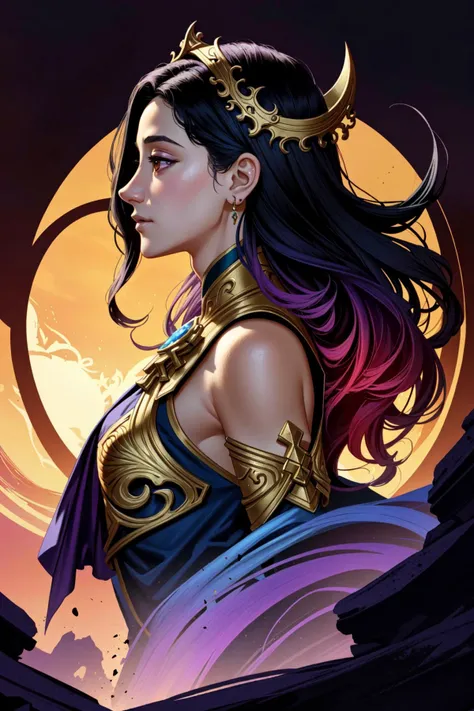 1boy in
side profile centered painted portrait, emmy rossum as dragon queen, d & d, gloomhaven, matte painting concept art, art nouveau, beautifully backlit, swirly vibrant color lines, fantastically gaudy, aesthetic octane render, 8 k hd resolution, by ilya kuvshinov and cushart krentz and gilleard james