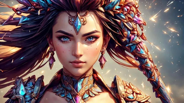 Illustrated, Hand-Drawn, Full-Color Masterpiece With Warm Lighting & Shadows, Incorporating Graphite Shading, Stencil Marks, & Airbrushed Acrylic Paint In Style Of "Breath Of The Wild." A Beautiful Satyr Woman, Furry Appearance. Caramel Skin, Bright Eyes, Luscious Lips, Wide Smile. Perfect Symmetrical Face, Curvy-Hourglass Figure, Large-Bosom Corset. Lower Quarters Of A Goat, With Hooves. Goat Ears, Ram Horns. Background Detailed & Sharp, High-Resolution, Best Quality, And Detailed Art Piece. Her Face, Neck, & Arms Adorned With Intricate Glowing Blue Tattoos, Eliza Dushku, Breath Of The Wild.
