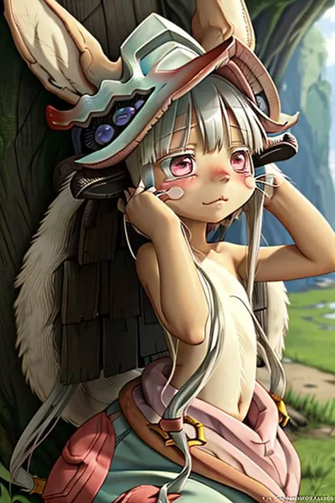 blushing, nanachi \(made in abyss\), nanachihat, nanachipants,