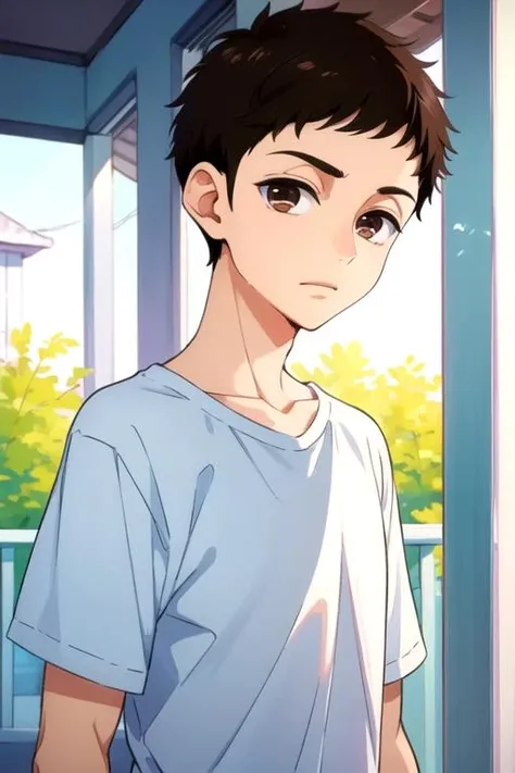 masterpiece, best quality, illustration, 1boy, solo, male focus, looking at viewer, upper body, depth of field, <lora:junpei_murao:0.74>, junpei_murao, brown hair, brown eyes, , ,