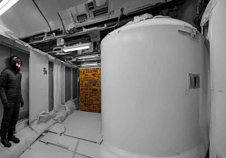 D1J1Z1 man inside cryogenic storage pod