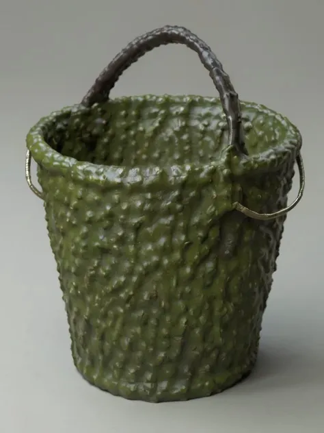 concept art, majestic, Bucket, detailed, masterpiece, <lora:avocado_skin:1> avocado skin