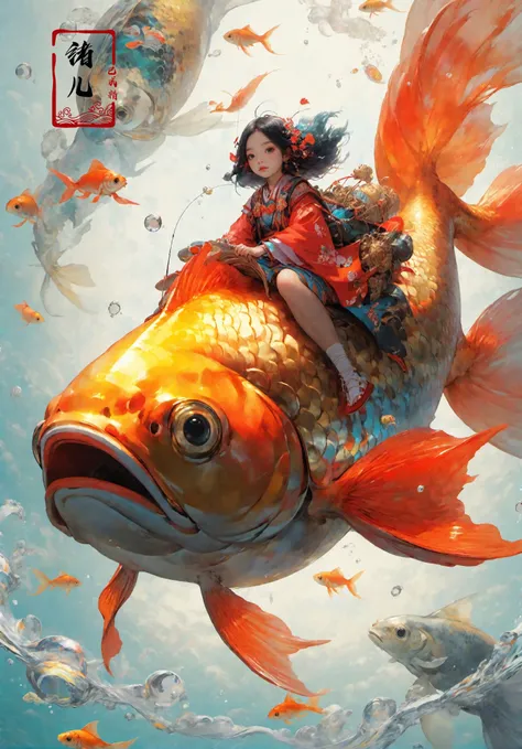 super vista, super wide Angle
goldfish1girl a girl riding on a large goldfish,  japanese dlothes
<lora:~Q?-Y'| goldfish:0.8>