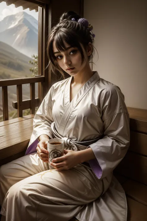 1girl, [ (art by Todd McFarlane:1.2) | (August Sander:0.8) ], fantasy art, artistic Spray paint style, highly detailed, full shot of a ("Humble Budoka":1.3) , it is very Ascii Art and Thundering, Grouchy Restaurant in background, lush nature with Mossy rock, Smoky Conditions, Wide view, Zen, Superflat, Warm lighting, 50mm, Low Contrast, Lavender mist, Temari, contest winner, lots of details