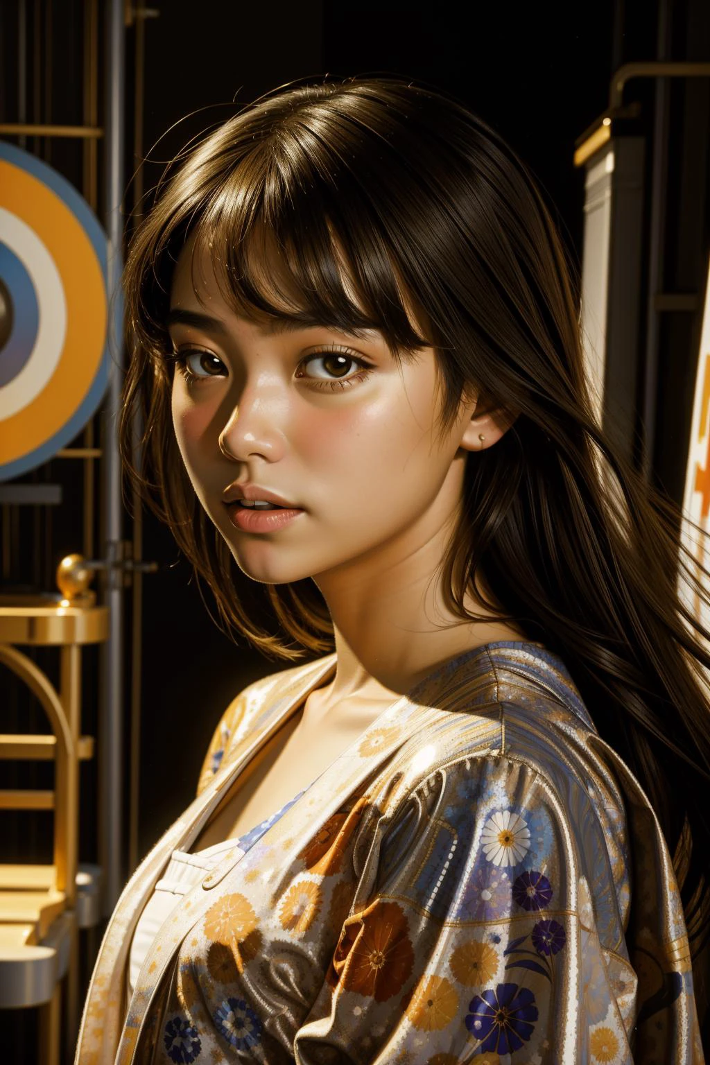 1girl, (impressionism art by Wong Kar-wai:0.8) and (Dmitry Spiros:1.3) and (Fairfield Porter:0.7) and (Jun Kaneko:0.7) , vibrant art, [dramatic, Naive Art, majestic, modelshoot style shot of a Deeply Thoughtful Vengeful Irish ([The Roman Aqueducts|Moon]:1.3) , it is with Pink designs, it is anthropomorphic with a face, simple Misshapen background, fall space with Willow, Moon in the night, Bokeh, Overdetailed art, Tranquil, short lighting, 50mm, Grayscale, biomorphic forms, overlapping compositions, beautiful, dslr::15], vivid, symmetry