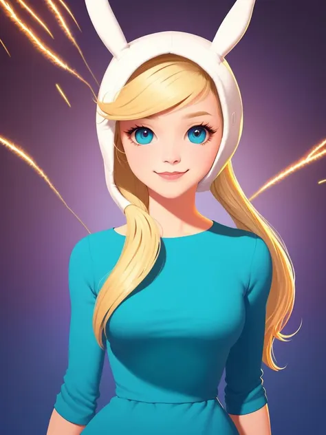 FionnaTheHuman,1girl, fionna_the_human_girl, :D ,happy, aimal_ears, bunny_ears, animal_hood, bunny_hood, white hood, soft lighting, smooth face,blonde, blonde_hair, (long_hair:1.6), perfect eyes, chineese dress, (blue dress),print dress, white stockings,Fireworks,new year,Outdoors, insanely detailed, intricate, stunning gorgeous, detailed face, detailed eyes, (by Wadim Kashin:1.25), (by Bob Byerley:1.2), (realistic photo:1.2), full_body, standing,pound,Mountainous Horizon, thick_thigs,detailed illustration, detailed face and eyes <hypernet:FionnaTheHuman:1> <lora:chalkItSamia_v1e8:0.5>, (colorful:1.2), pastel colors, cgi, well-lit,, masterpiece, highres, intricate, high quality, Detailed face and eyes, best quality, splash art portrait painting, trending on artstation, by rhads, andreas rocha, rossdraws, makoto shinkai, laurie greasley, lois van baarle, ilya kuvshinov and greg rutkowski