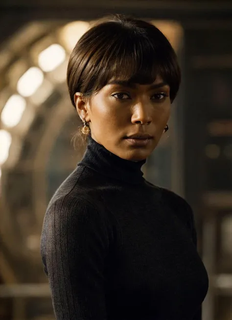 A stunning intricate full color portrait of (sks woman:1), wearing a black turtleneck, epic character composition, by ilya kuvshinov, alessio albi, nina masic, sharp focus, natural lighting, subsurface scattering, f2, 35mm, film grain, <lora:locon_angelabassett_v1_from_v1_64_32:1.25>