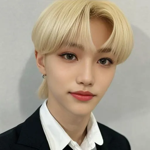 <lora:Felix_V2_11960:0.8>
masterpiece,best quality,real,upper body portrait,masterpiece,Felix_\(Stray Kids\),cosplay Angel,(white skin,lean body,male figure:1,muscles,abs,mature,lean body),1boy,fair complexion,broad shoulders:1.5,(blond hair),smile,(blunt bangs,hair between eyes:1,freckle),finely detailed eyes and face