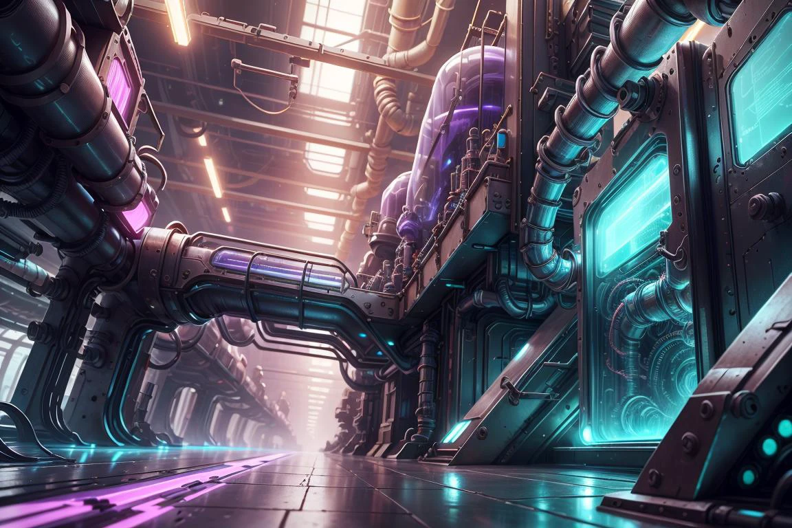 masterpiece, dusty volumetric lighting , depth of field, outdoors,
(industrial:1.2), manufacturing assembly line , conveyor belts , factory, gears, reflective plastic maybe, pipes, scifi, hydraulic, advanced machinery, metal plating,
<lora:PlasmaTech-20:0.5> plasmatech, plasma filaments, glass, purple hues, <lora:PastTech-20:0.5> plasttech, synthetic,