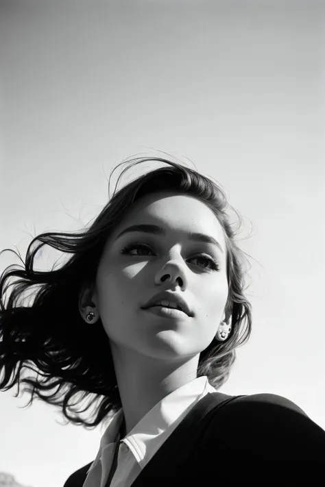 (from below, closeup on face:1.2) photo of <lora:HaileyGrice_v1:0.9> HaileyGrice, she is wearing sash , she is wearing lapels, her hair is styled as wavy shag, BREAK she is (at the grand canyon:1.1), creative shadow play, shot on (RED:.6) camera, (Ilford HP5 Plus:1.6) ,overexposed,