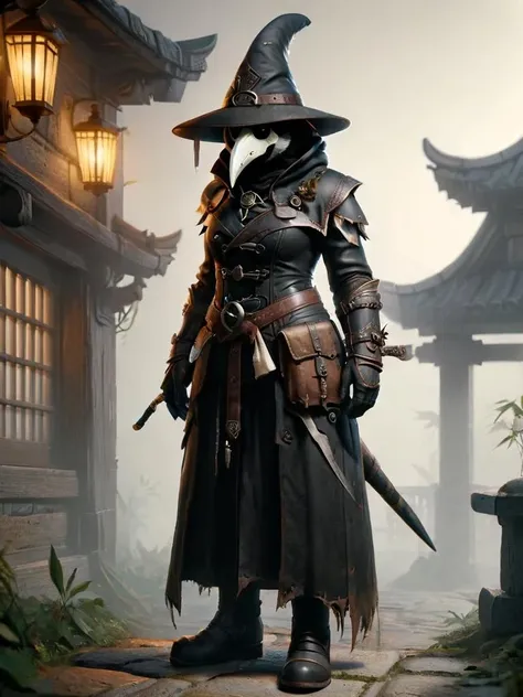 pandaren, plague doctor outfit <lora:pandaren-sdxl:1>