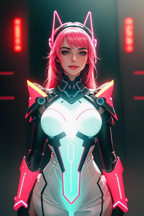((Masterpiece, best quality)),photography, detailed skin, realistic, photo-realistic, 8k, highly detailed, full length frame, High detail RAW color art, diffused soft lighting, shallow depth of field, sharp focus, hyperrealism, cinematic lighting,smiling,
edgFut_clothing, a woman in a futuristic outfit with a futuristic headpiece,((neon, electric circuit)),visor ,wearing edgFut_clothing
<lora:edgFuturistic1:0.85>
