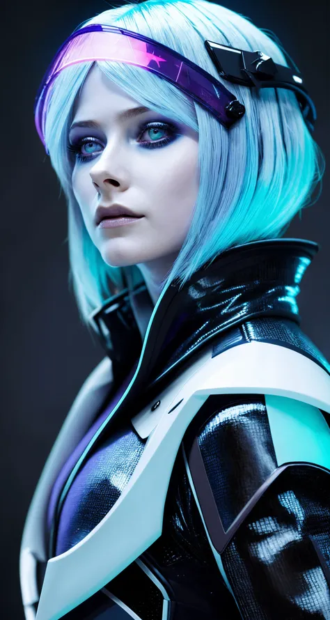 woman, solo, light blue hair, light purple eyes, priest, realistic, real life, 
avril lavigne, middle shot, 
EDGFUT_CLOTHING
WEARING EDGFUT_CLOTHING
[FUTURISTIC HEADPIECE|VISOR]
[normal breast]
masterpiece, professional, high quality, beautiful, amazing, Navy Uniform, very short hair, 
masterpiece, highres,  4k, detailed background, rounded, (hesitant:0.8) <lora:edgFuturistic1:1>