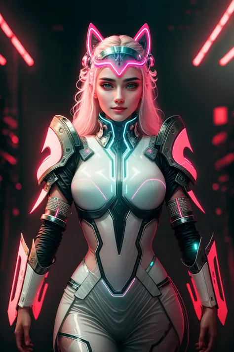 ((Masterpiece, best quality)),photography, detailed skin, realistic, photo-realistic, 8k, highly detailed, full length frame, High detail RAW color art, diffused soft lighting, shallow depth of field, sharp focus, hyperrealism, cinematic lighting,smiling,
edgFut_clothing, a woman in a futuristic outfit with a futuristic headpiece,((neon, electric circuit)),visor ,wearing edgFut_clothing
<lora:edgFuturistic1:0.85>
