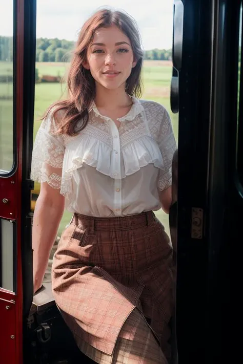 Merger_dainty_fowline,
(posing in a tractors cockpit, driving a tractor, country living, country, farming, driving a tractor in a field:1.2),
bokeh, f1.4, 40mm, photorealistic, raw, 8k, textured skin, skin pores, intricate details <lora:epi_noiseoffset2:1>, epiCRealism <lora:ClothingAdjuster3:-1>