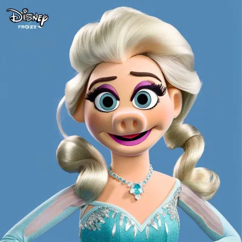 Elsa from frozen, Disney style  MuppetShow  <lora:SDXL-MuppetShow-Lora-step00002500:1.0>