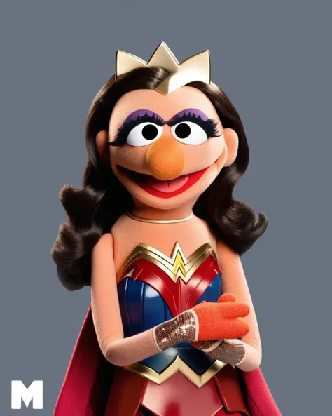 A photo of Gal Gadot as wonderwoman MuppetShow <lora:SDXL-MuppetShow-Lora-step00002500:1.0>