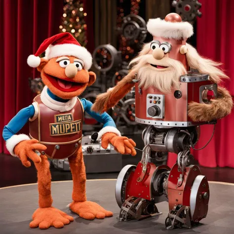 Mechanical robot santa MuppetShow <lora:SDXL-MuppetShow-Lora-step00002500:0.8>