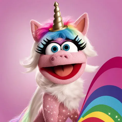 Sparkle rainbow unicorn kitten MuppetShow <lora:SDXL-MuppetShow-Lora-step00002500:1.0>