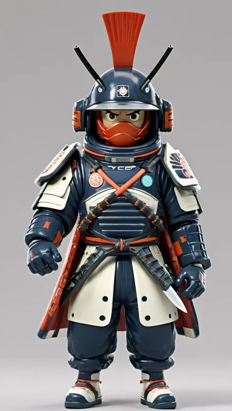 XCYP 3D TOY, a Japanese samurai in a spacesuit, wielding a long knife. Strong aura and oppression