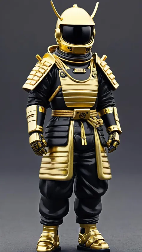 XCYP 3D TOY, a Japanese samurai hand in space suit, black and gold color matching. Cool, master design works, high art masterpieces, scarce collections.