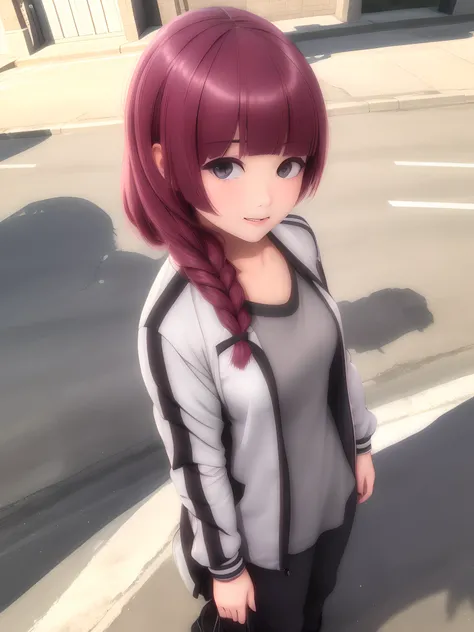 1girl, solo, Kikuri Hiroi stainding on the street, full body shot, daylight, sunlight, (perfect body : 1.1), (extremely beautiful), (masterpiece), beautiful lighting ,perfect lightning, realistic shadows, [highres], (realistic:1) <lora:Kikuri Hiroi:0.8>