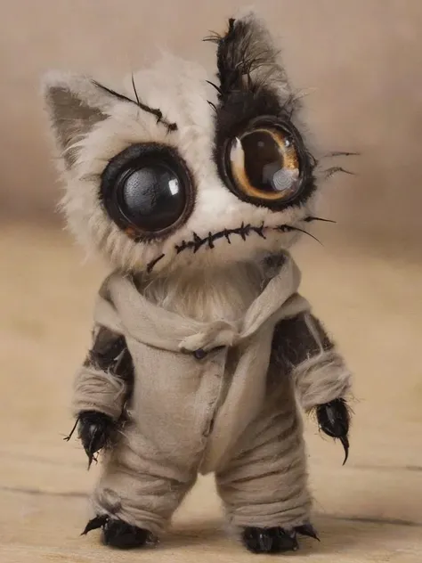 zhibi a picture of the cutest and most adorable fantasy thing you ever laid your eyes upon, there is nothing in this world that could be more playful and gentle natured, its so small and so heartbreaking that its to hard to look away, its shiny big eyes could melt any soul, how could you ever manage to look away from the cutest and most chibi thing that ever was and ever will be, you could cry even thinking about leaving this adorable cute little helpless thingy alone, if you ever look away something terrible will happen so don't do it... oh and by the way, its a ( voodoo doll cursing your soul ) <lora:zhibi:.5> <lora:- SDXL - voodstyle_ Voodoofy_V1.0:.9>