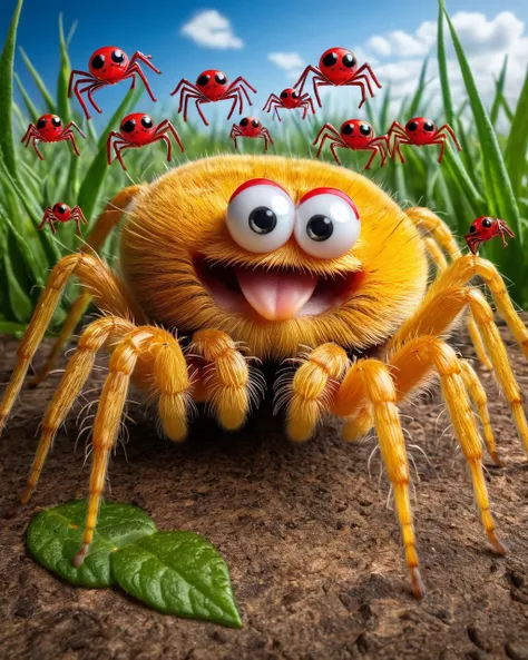 too many happy spiders, by john Wilhelm, <lora:zhibi:0.5> zhibi