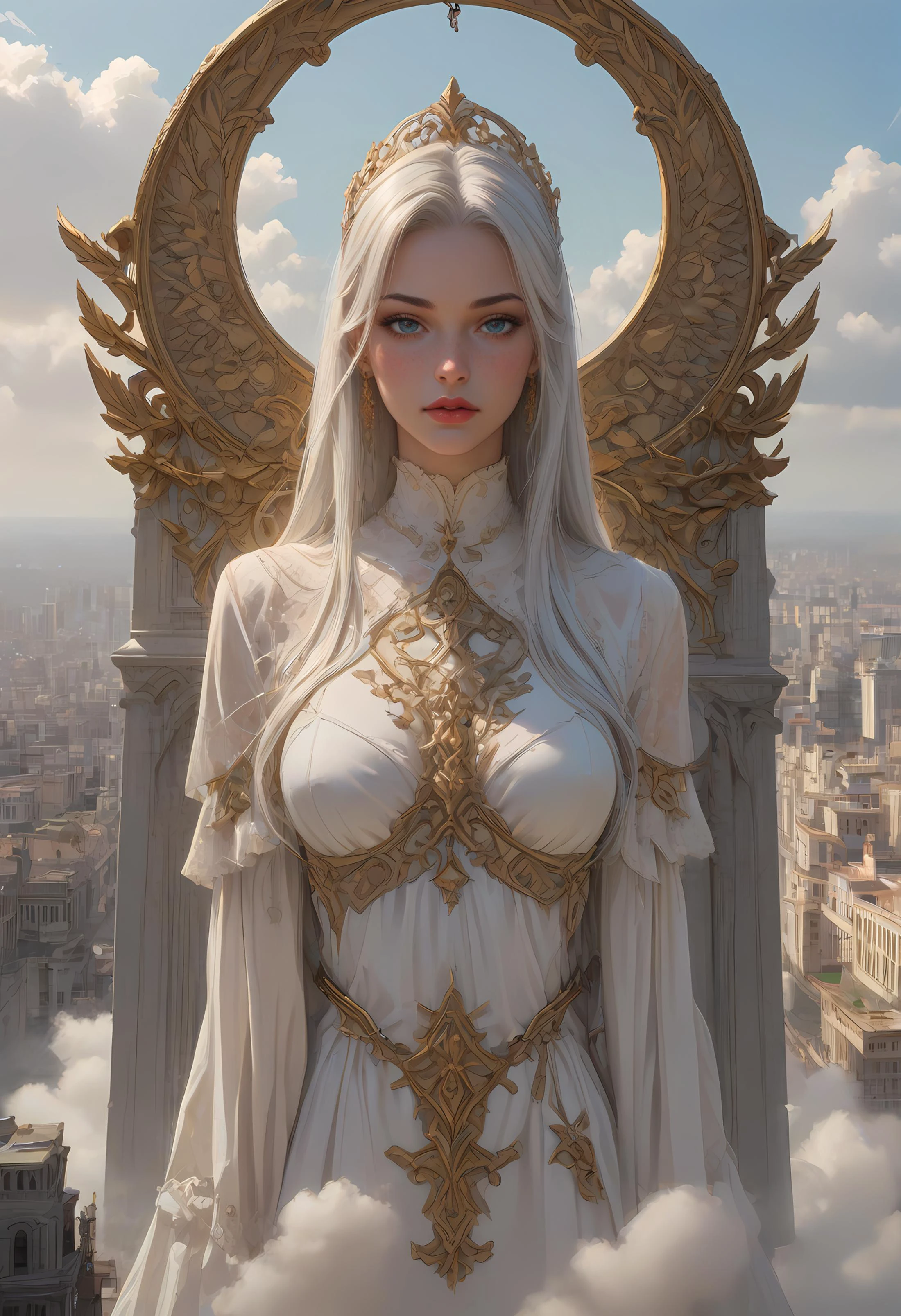 score_9, score_8_up, score_7_up,
Desolated City, destroyed buildings, light descending, in the sky, angelic, heavenly,beauty,giant,aerial view