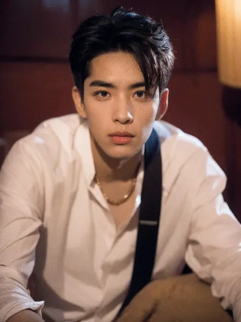 1 boy, a young man, Asian, 22 years old, handsome, hotman, male focus,
(8k, masterpiece, best quality),ultra high res, extremely detailed, beautiful lighting, (realistic, photo-realistic:1.2), photo background, perfect skin,1boy, handsome, full body, wide angle, filmg, white shirt, solo, GS-Masculine.
<lora:add_detail:1>, <lora:Tinaå¸å¥1215:0.8>