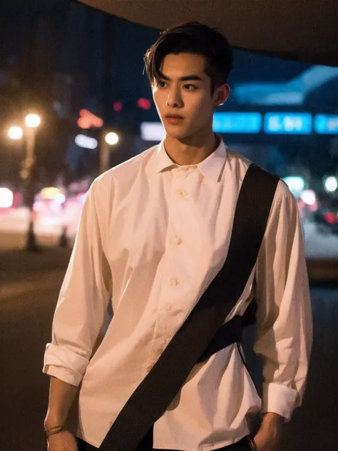 1 boy, a young man, Asian, 22 years old, handsome, hotman, male focus,
(8k, masterpiece, best quality),ultra high res, extremely detailed, beautiful lighting, (realistic, photo-realistic:1.2), photo background, perfect skin,1boy, handsome, full body, wide angle, filmg, white shirt, solo, GS-Masculine.
<lora:add_detail:1>, <lora:Tinaå¸å¥1215:0.8>