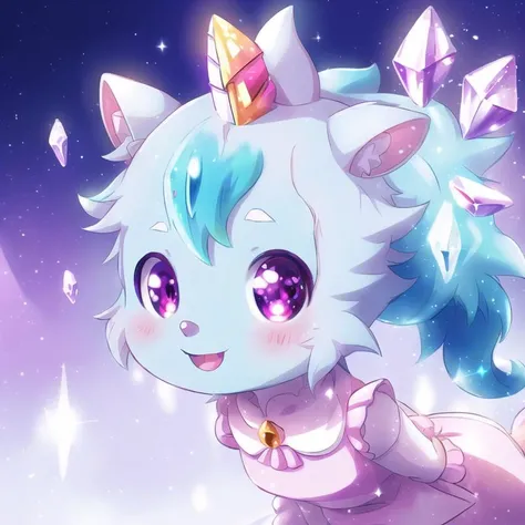 ((masterpiece)), (best quality), ultra-detailed:1.3, absurdress, unicorn, unicorn, 3d, beautiful ilumination, glowing eyes, small body, colorful skin:1.1, ultra-detailed background, (Lots of small parts:1.4), colorful,
(Twilight Sparkle from my little pony:1.8, MLP), smile, cute,
forest background, crystal blue hair,
bionic_alien, mechanical parts, mecha
<lora:Body_GlassHair_V1:0.6>