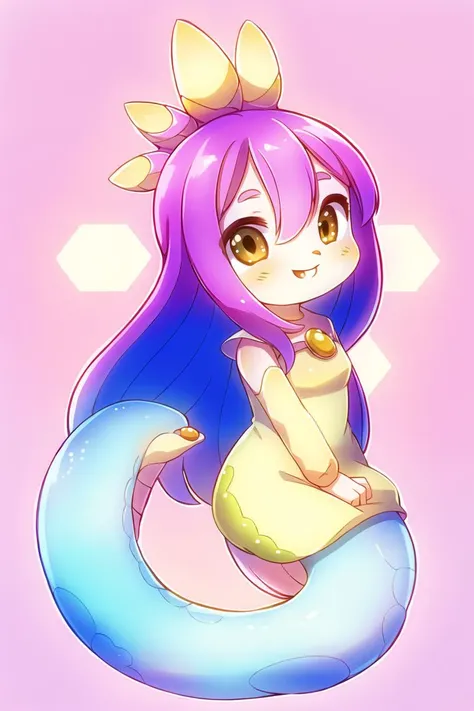 ((masterpiece)), (best quality), ultra-detailed:1.3, absurdress, (symmetrical:1.2), smile, long hair, solo, full body, lamia, snake, baby snake,
<lora:Body_LamiaDiffusion_v1:0.6>