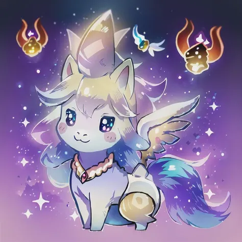 ((masterpiece)), (best quality), ultra-detailed:1.3, absurdress, unicorn,  unicorn, 3d, beautiful ilumination, glowing eyes, small body, colorful skin:1.1, ultra-detailed background, (Lots of small parts:1.4), colorful, Solo, [ray tracing], [3d], (symmetrical:1.2),

(Twilight Sparkle:1.8, my little pony, MLP), smile, cute, (paws for hands), long hair,
[forest background], hair made of fire,

(Pegasus:1.3), (2 ears, 2 wings, 4 legs, tail),

<lora:BG_CelestialGods_V1:0.35>
<lora:Anime_SoloLevelling_v15:0.35>
