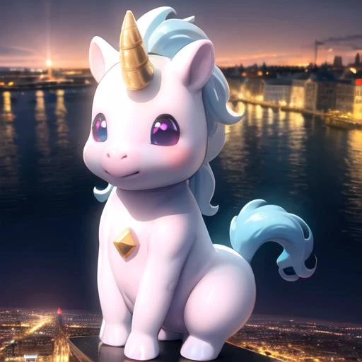 ((masterpiece)), (best quality), 8k, ultra-detailed, absurdress, unicorn, unicorn, babyper, unicorn using a diaper, hickey, 3d, beautiful ilumination, white eyes, glowing eyes, small body, pony, ultra-detailed background, city on background, city, <hypernet:aomunstablebabies:0.4>