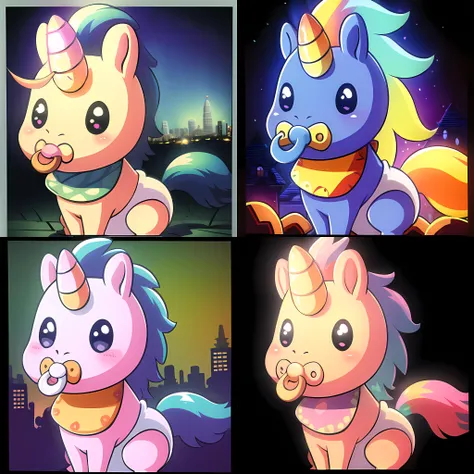 ((masterpiece)), (best quality), 8k, cartoon background, ultra-detailed, absurdress, unicorn, unicorn, babyper, unicorn using a diaper, hickey, 3d, beautiful ilumination, white eyes, glowing eyes, small body, colorful skin, pony, ultra-detailed background, city on background, city, colorful unicorn<hypernet:aomunstablebabies:0.7>