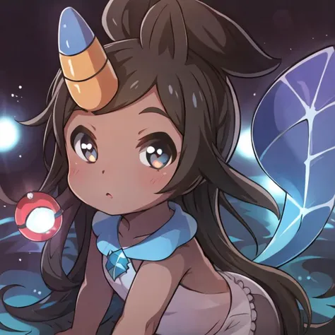 ((masterpiece)), (best quality), 8k, cartoon background, ultra-detailed:1.3, absurdress, unicorn, baby unicorn, baby diaper, unicorn using a diaper, hickey, 3d, beautiful ilumination, white eyes, glowing eyes, small body, pony, ultra-detailed background, brown unicorn:1.2, nessa, pokemon, dark skin, blue hair, many colors hair, <hypernet:unstablebabies:0.8>, <lora:SD15LoraCharacterPokemon_v1:0.45>
