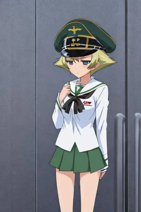 1girl,  <lora:girlsUndPanzer_10:1>   erwin \(girls und panzer\), 
school uniform,
